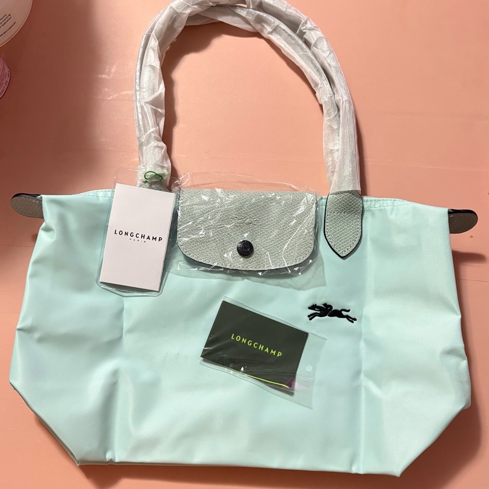 Longchamp Le Pliage Club Medium Shoulder Tote Bag Cloud Blue